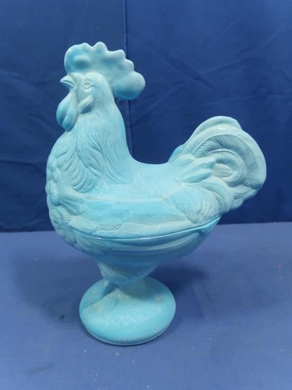 Vintage Turquoise Blue Wstmld. Standing Rooster