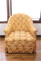 Mid-Century Upholstered Brocade Club Chair