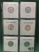 6- 1943 Steel War Pennies
