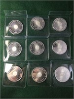 9- 1/2 Troy oz Silver Rounds