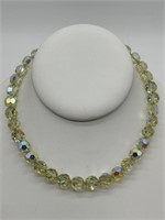 Antique Faceted AB Jonquil Crystal Necklace