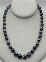 Fine Sterling South Sea Tahitian Pearl Necklace