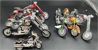 8 Harley Motorcycle Die Cast Models