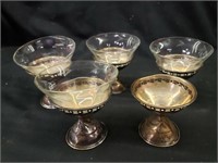 5) sterling cups/each cup is 13.5gr without glass