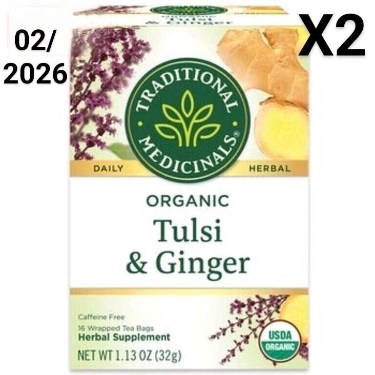 NEW Lot of 2 Organic Tulsi & Ginger Tea