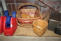 SIGNED AND DATED LONGABERGER BASKETS - ONE LID