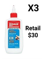 Lot of 3 Lepage multi Purpose White Glue $30