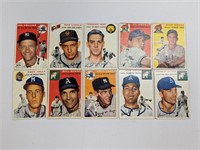 1954 Topps Baseball (10 Diff) Some with MK on back