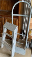 Small Dolly Hand Cart & Aluminum Step Ladder