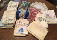 Embroidered pillowcases and doilies