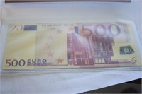 24K Gold Replica Euro 500 Bill Double Sided