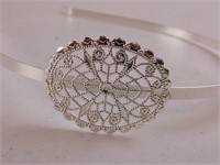 30 Filigree Flower Headbands - Silver