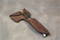 Kinfolk knife / Hatchet Combo with Tooled Leather