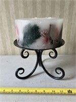 3 wick candle with stand