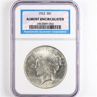 1922 Peace Dollar NGC AU