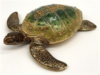 Turtle Jeweled Enamel Trinket Box