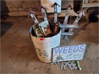 Garden decor, Weed sign, birdhouse rails, stakes,