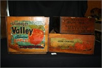 Vintage Lacquered Wooden Crates (3)