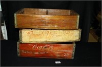 Vintage Wooden Soda Crates (3) Clear Coated