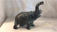 Marble Stone Carved Elephant 8" Tall