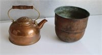 Vintage Copper Kettle & Plant Pot
