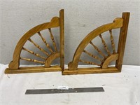 2 Vintage Wagon Wheel Shelf Brackets Supports