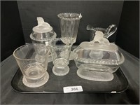 Gillinger Frosted Lion Compote Glassware.