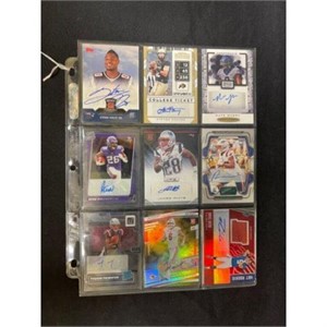 (9) Different Football Auto Rookie Cards