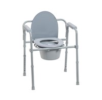 ($114) Drive Medical Gray Steel Folding Deep Seat