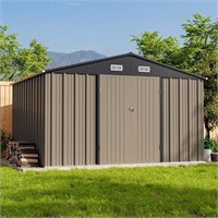 10x8 FT Outdoor Storage Shed  Brown