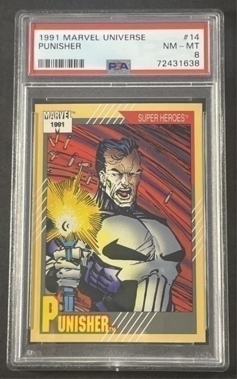 1991 Marvel Universe Card #14 Punisher PSA 8