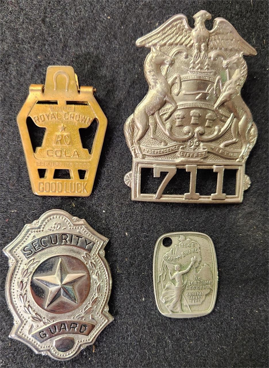 RC Cola Security Police Fire badge Lot Jackson Mi