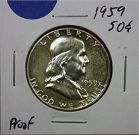 1959 Proof Franklin Half Dollar