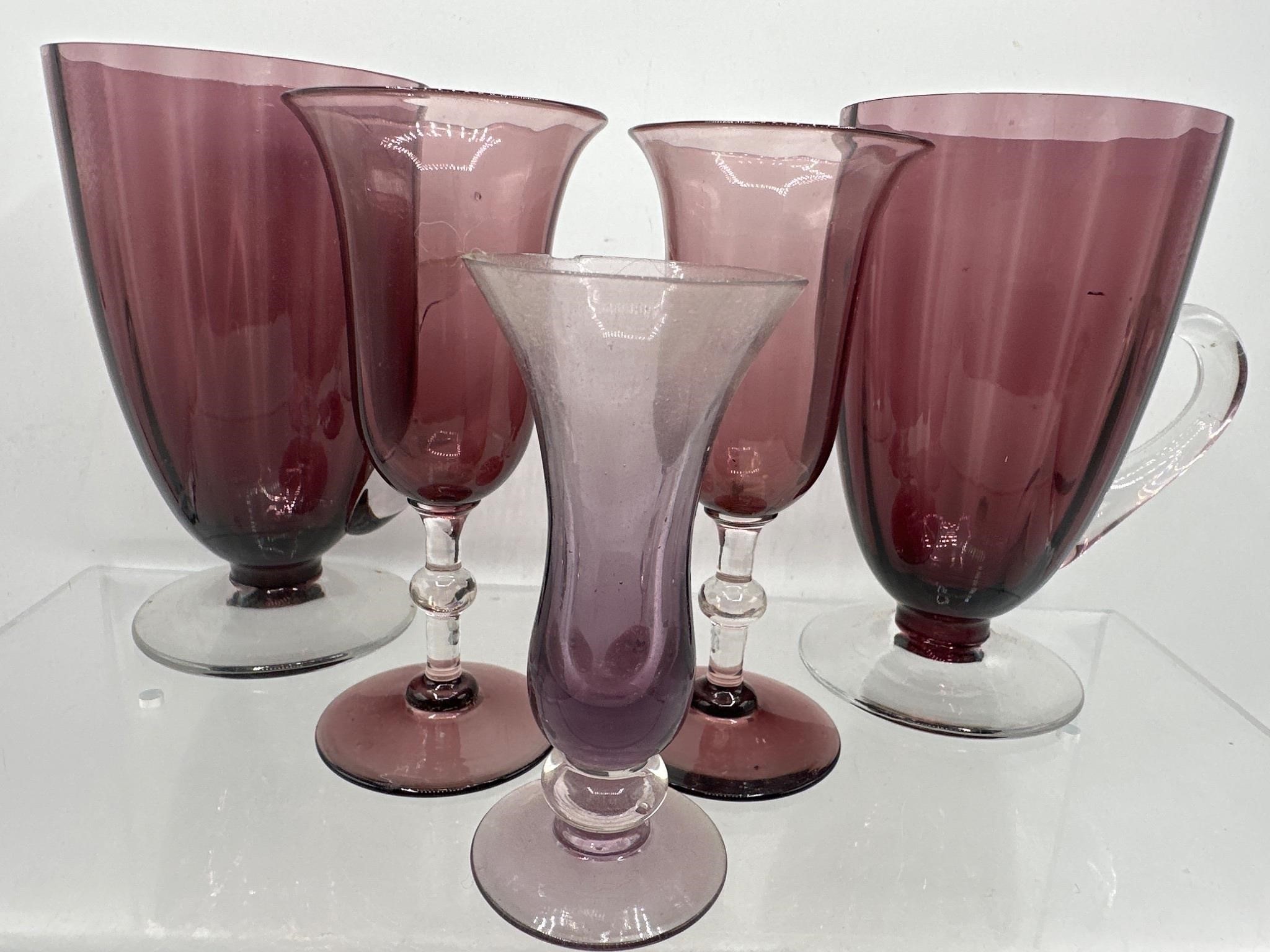 Amethyst glass cordials & more