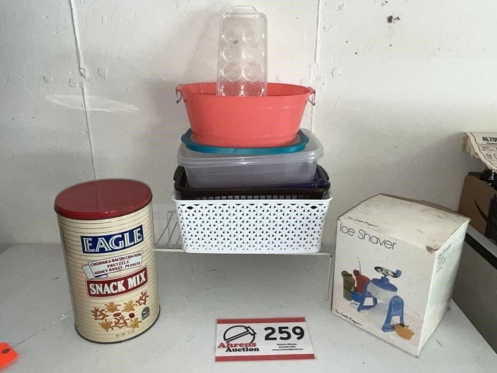 Eagle tin shaved ice machine, plastic ware