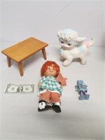 Vintage Toy Lot - Tin Windup Robot & More