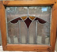 STAINED GLASS/LEADED WINDOW - 15" X 20"