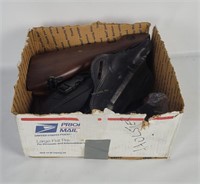 Various Gun Holsters, Gun Stock Etc.