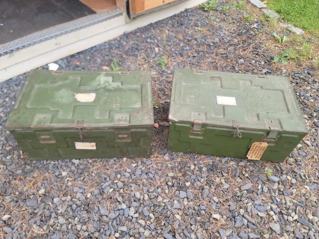 2 WWII English Ammo Boxes