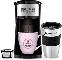 Mini Travel Single Serve Coffee Maker & 15 oz. Tra