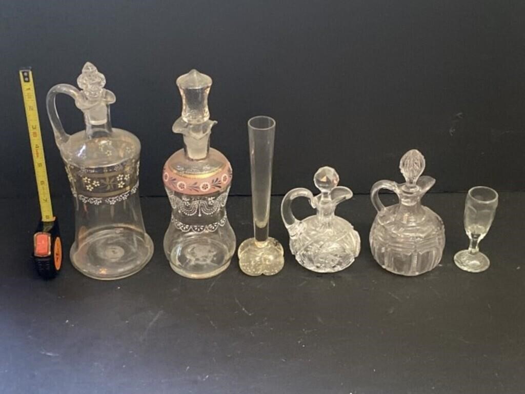 Lot of Victorian Clear Art Glass