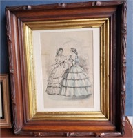 ANTIQUE BEAUTIFUL FRAME WITH VTG PRINT