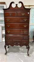 Mahogany Queen Anne Tall Boy Chest