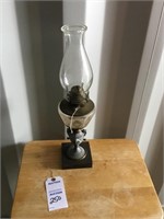 Oil Lamp; Marble Base w/ Shade