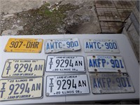 9 Old License Plates