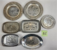 Lot of (7) Pewter 'Daily Bread' & Christmas Plates
