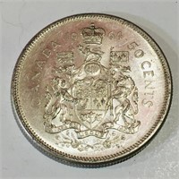 Silver 1964 Canada 50 Cent Coin