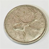 Silver 1961 Canada 25 Cent Coin
