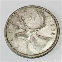 Silver 1958 Canada 25 Cent Coin