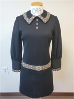Vintage Thayer Sophisticates Black Wool Dress - 8